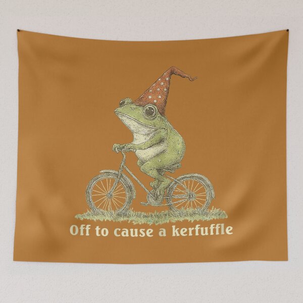 Item preview, Funny Frog Graphic Off to Cause a Kerfuffle designed and sold by mjohnson9.