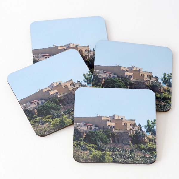 Item preview, Hilltop Village With Stone Houses and Mediterranean Architecture Perched on Rocky Cliff designed and sold by Nmallia.