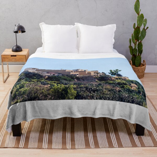 Item preview, Hilltop Village With Stone Houses and Mediterranean Architecture Perched on Rocky Cliff designed and sold by Nmallia.