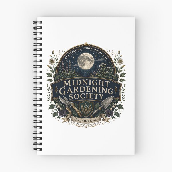 Item preview, Midnight Gardening Society – Dark Botanical Emblem designed and sold by Cloud Tide Studio.