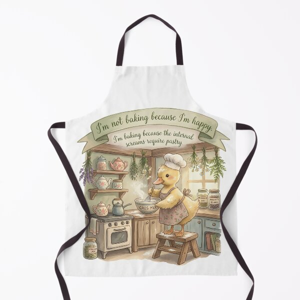 Item preview, Baking Because Internal Screams Require Pastry Funny Cute Duck designed and sold by Lu7u.