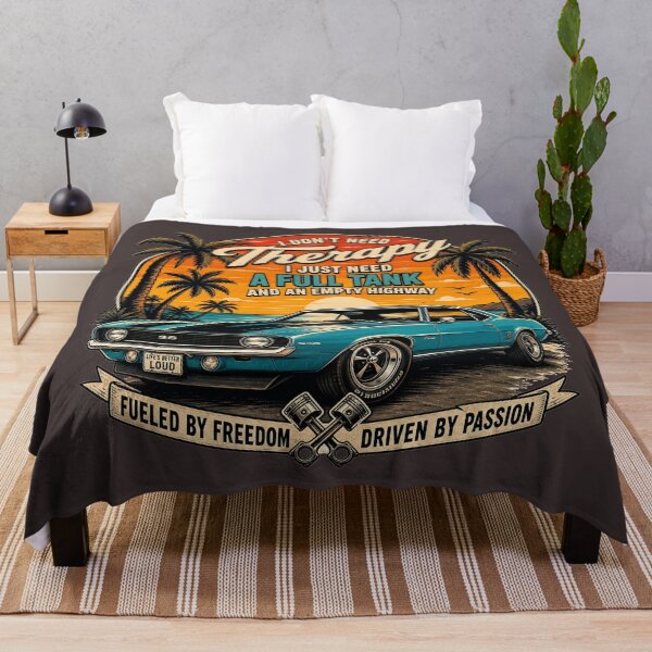 Item preview, I Don't Need Therapy – Classic Muscle Car Sunset Road Trip Vintage Graphic T-Shirt designed and sold by puzzell.