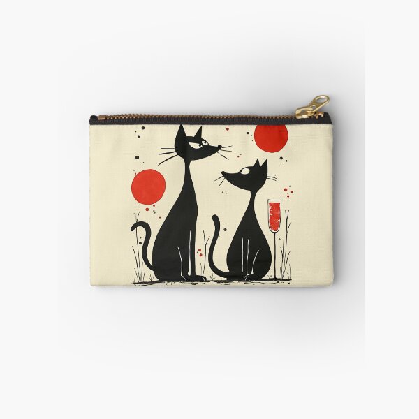 Item preview, Two Wine Drinking Black Cats In Lovers Spat designed and sold by GaffaDesigns.