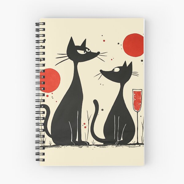 Item preview, Two Wine Drinking Black Cats In Lovers Spat designed and sold by GaffaDesigns.