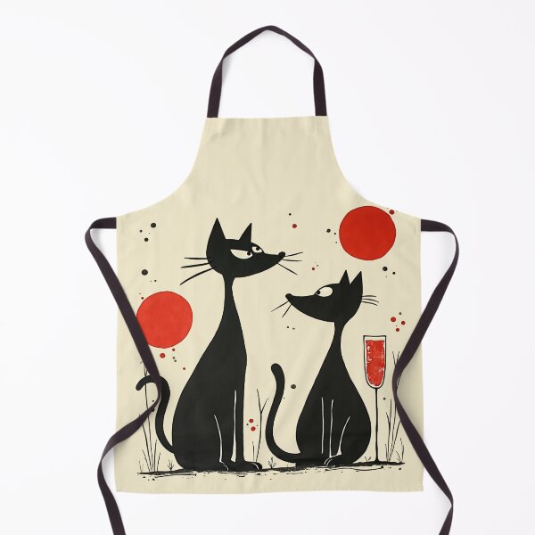 Item preview, Two Wine Drinking Black Cats In Lovers Spat designed and sold by GaffaDesigns.