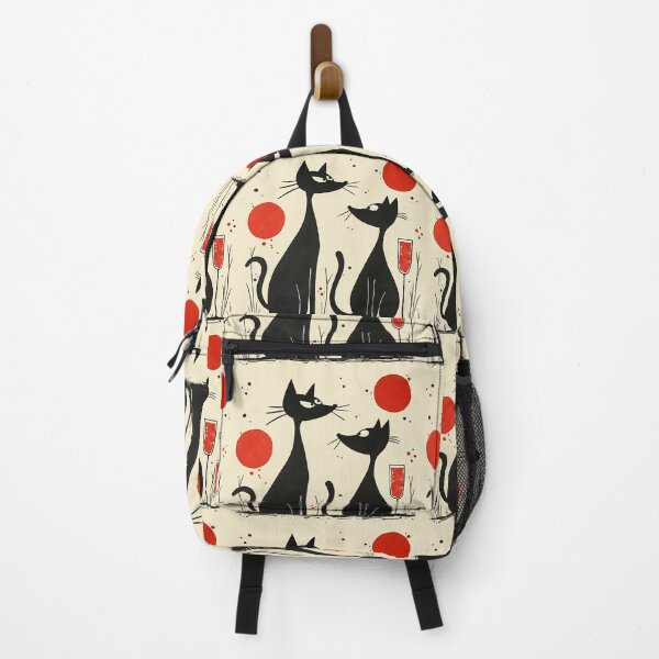Item preview, Two Wine Drinking Black Cats In Lovers Spat designed and sold by GaffaDesigns.