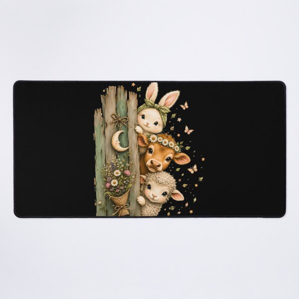 Item preview, Cute Farm Animals Nursery Decor Baby Cow Bunny Lamb Art designed and sold by BumbleBloom7.