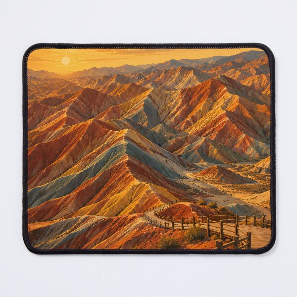Item preview, Rainbow Mountains China Vintage Travel Poster | Zhangye Danxia Retro Wall Art designed and sold by bauschberts.