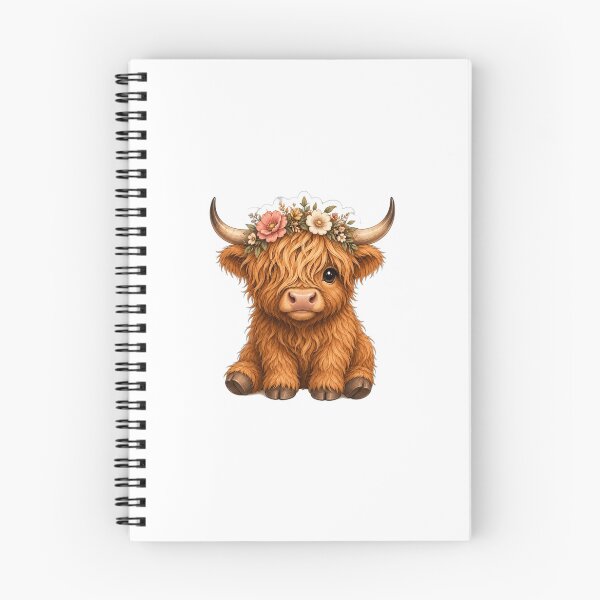 Item preview, Cute Highland Cow Sticker | Fluffy Cow with Flower Crown | Kawaii Farm Animal Gift designed and sold by  PixelPop Studio.