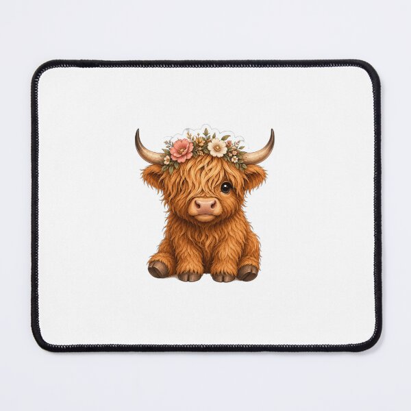 Item preview, Cute Highland Cow Sticker | Fluffy Cow with Flower Crown | Kawaii Farm Animal Gift designed and sold by  PixelPop Studio.
