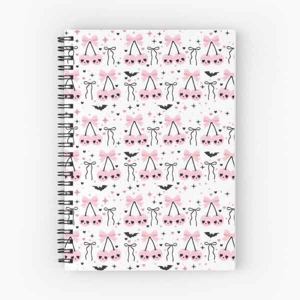 Item preview, Pink Skull Cherries Coquette Pattern | Cute Spooky Pastel Goth Seamless Design designed and sold by Sunnyneststudio.