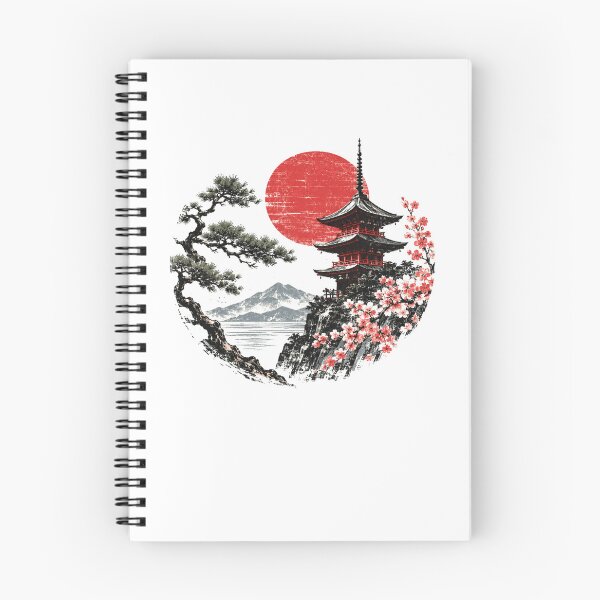 Item preview, Vintage Japanese Cherry Blossom Landscape Retro designed and sold by Moizento.