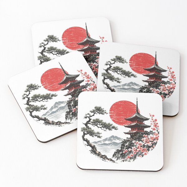 Item preview, Vintage Japanese Cherry Blossom Landscape Retro designed and sold by Moizento.