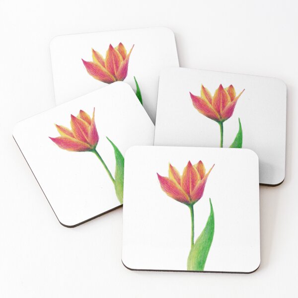 Item preview, cottagecore tulip sticker - soft botanical flower illustration - cozy nature aesthetic designed and sold by PetalsAtelier.