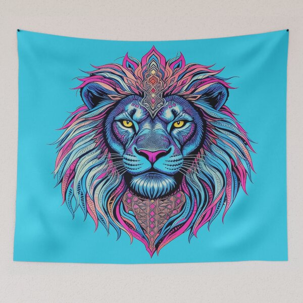 Item preview, Mystical And Majestic Sacred Neon Lion designed and sold by GaffaDesigns.
