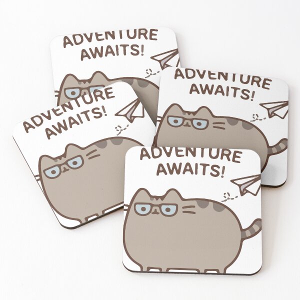 Item preview, Adventure Awaits Cute Cat with Glasses and Paper Airplane Sticker designed and sold by daenarys123.