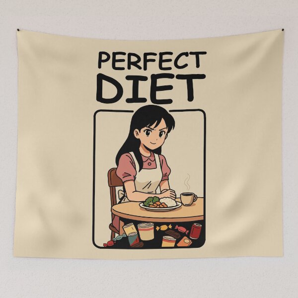 Item preview, Perfect Diet Anime Food Humor designed and sold by SakuraHaven.