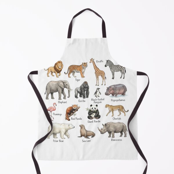 Item preview, Educational Zoo Animals Watercolor Chart - Cute Wildlife Illustrations for Kids designed and sold by raedattia.