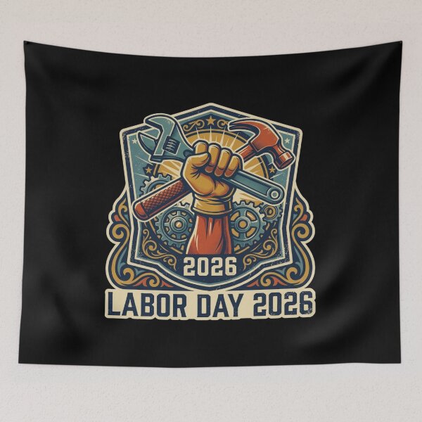 Item preview, Labor Day 2026 Retro Worker Fist designed and sold by SiarheiYur.