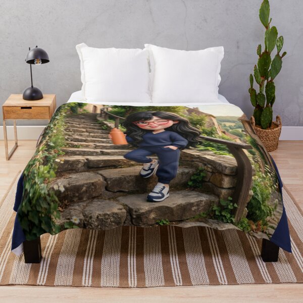 Item preview, Girl doing her exercise routine up the hill designed and sold by Azurart2.
