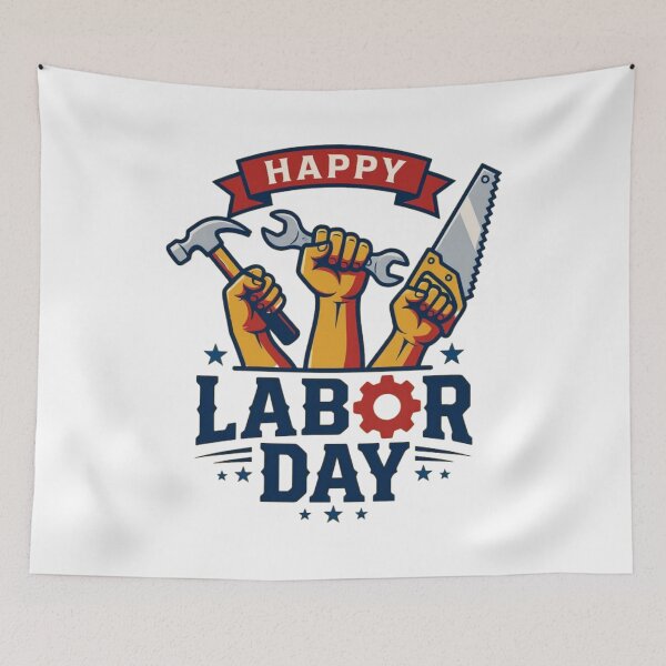 Item preview, Happy Labor Day Workers Fist Tools Retro designed and sold by SiarheiYur.
