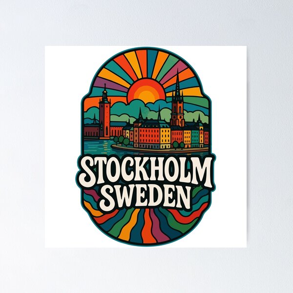 Item preview, Stockholm Sweden Trippy Art Travel designed and sold by TomFrontierArt.