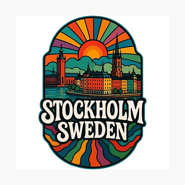 Item preview, Stockholm Sweden Trippy Art Travel designed and sold by TomFrontierArt.