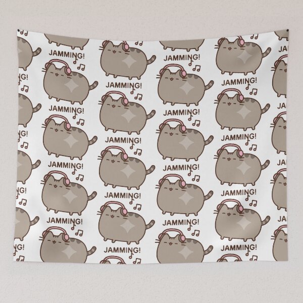 Item preview, Cute Jamming Cat with Headphones Music Lover Kawaii Sticker designed and sold by daenarys123.
