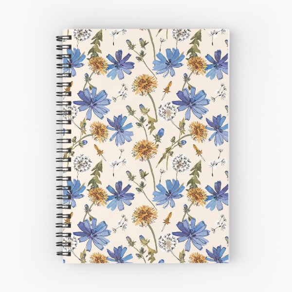 Item preview, Blue Chicory and Dandelion Watercolor Pattern designed and sold by NuvoraNest.