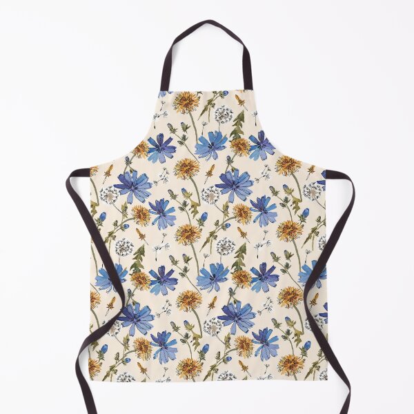 Item preview, Blue Chicory and Dandelion Watercolor Pattern designed and sold by NuvoraNest.
