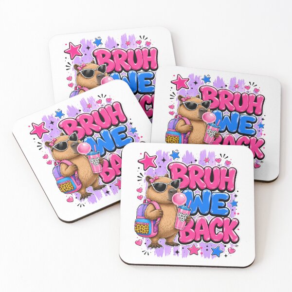Item preview, Bruh We Back Funny Capybara Back To School Girls Kids designed and sold by BornBorn.