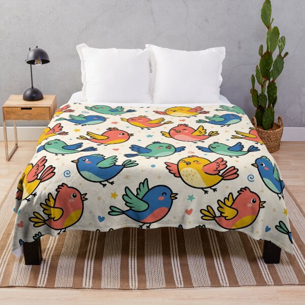 Item preview, Colorful Sky Bird - Minimalist Cartoonish Pattern designed and sold by krazzyremo.
