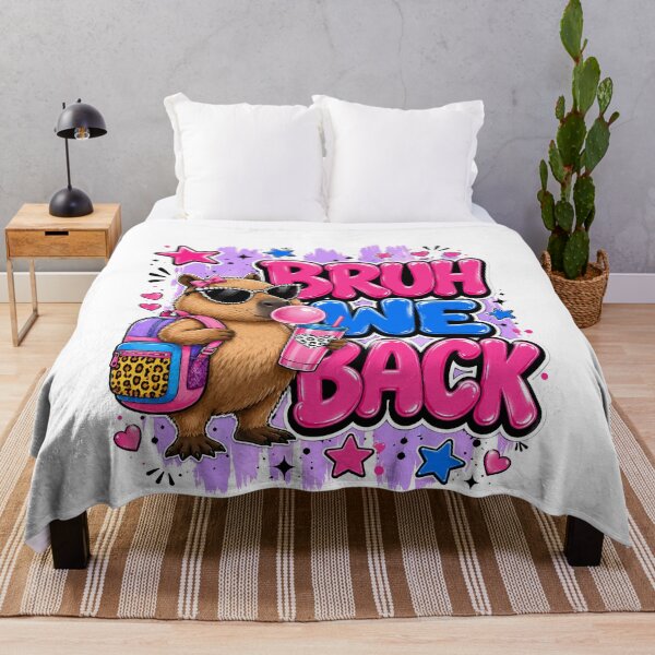 Item preview, Bruh We Back Funny Capybara Back To School Girls Kids designed and sold by BornBorn.
