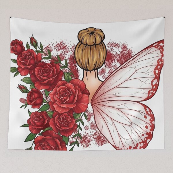 Item preview, Rose Fairy Aesthetic Illustration designed and sold by Golden Threads Studio.