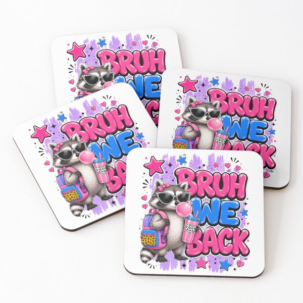 Item preview, Bruh We Back Funny Racoon Back To School Girls Kids designed and sold by BornBorn.