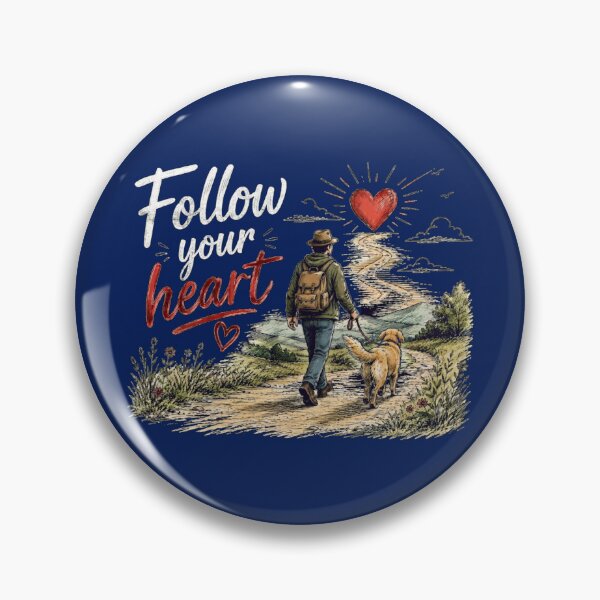 Item preview, Follow Your Heart Hiking with My Dog Illustration designed and sold by Evelashop.