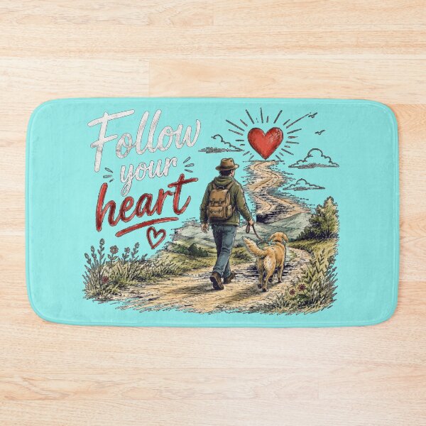 Item preview, Follow Your Heart Hiking with My Dog Illustration designed and sold by Evelashop.