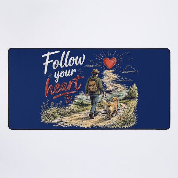 Item preview, Follow Your Heart Hiking with My Dog Illustration designed and sold by Evelashop.