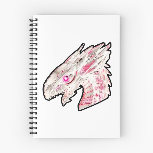 Item preview, White Mecha Cyber Dragon Hot Pink Binary Code Sticker designed and sold by bug4j_DragonLab.