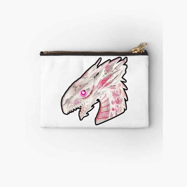 Item preview, White Mecha Cyber Dragon Hot Pink Binary Code Sticker designed and sold by bug4j_DragonLab.