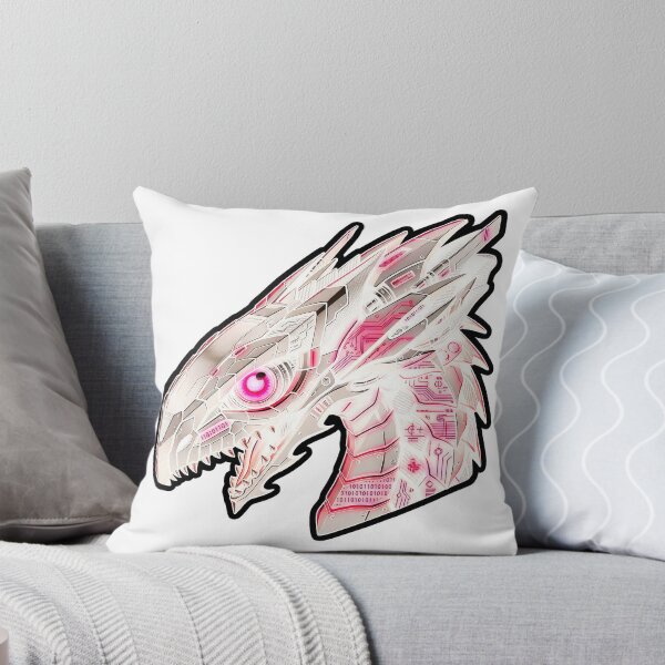 Item preview, White Mecha Cyber Dragon Hot Pink Binary Code Sticker designed and sold by bug4j_DragonLab.