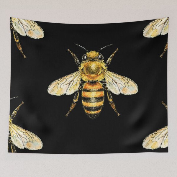 Item preview, Minimal Honey Bee Watercolor | Hand Drawn Nature Illustration designed and sold by ColorSplash123.
