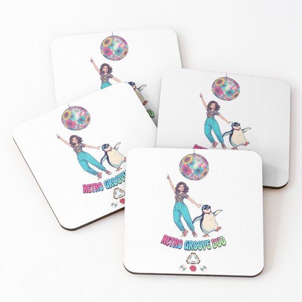 Item preview, Retro Groove Duo - Dancing Girl & Penguin  designed and sold by Whimsy Trail Co.