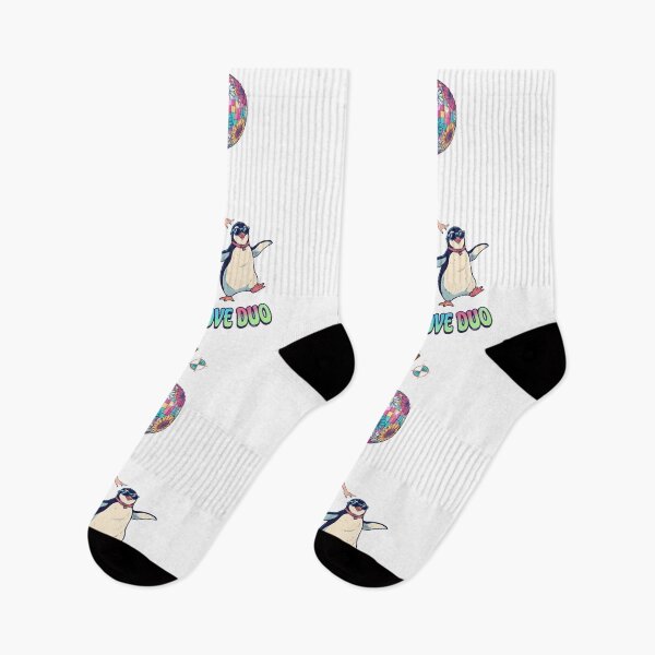 Item preview, Retro Groove Duo - Dancing Girl & Penguin  designed and sold by m-yoga-store.