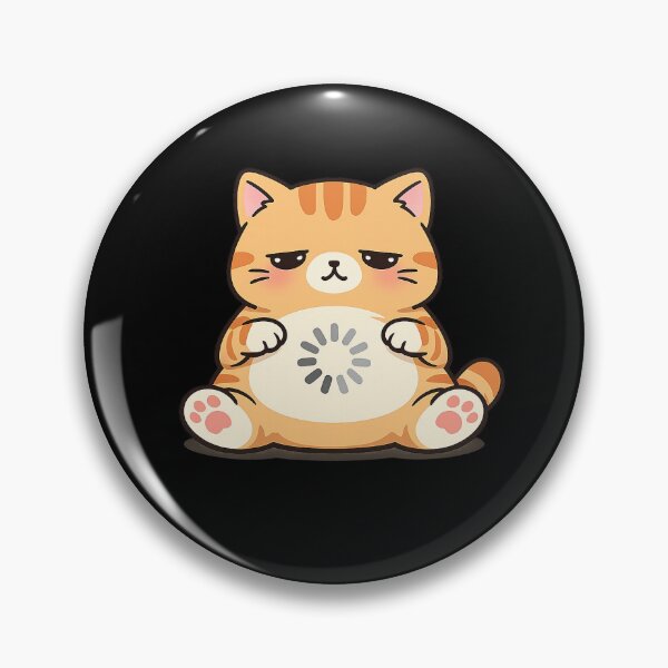 Item preview, Buffering Cat Sticker | Cute Chubby Orange Tabby Kawaii Cat | Funny Loading Kitty Cartoon designed and sold by Elite Wall Art.
