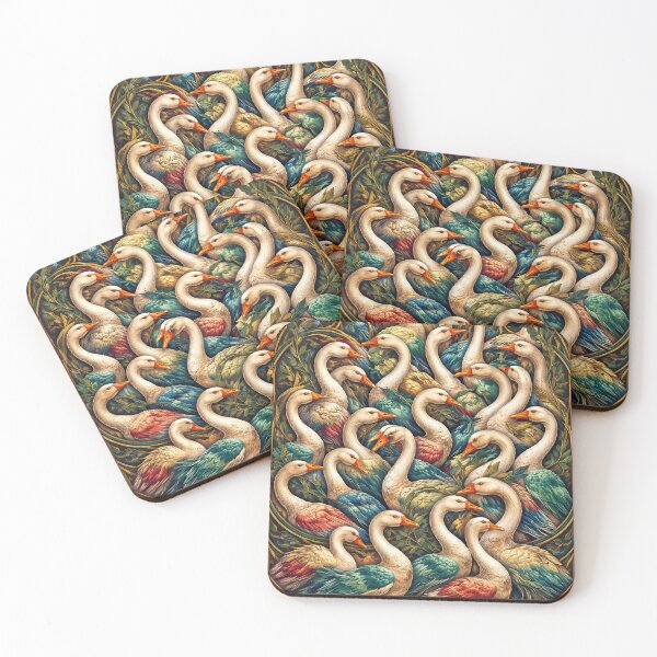 Item preview, Vibrant Gathering of Geese designed and sold by cuprum.