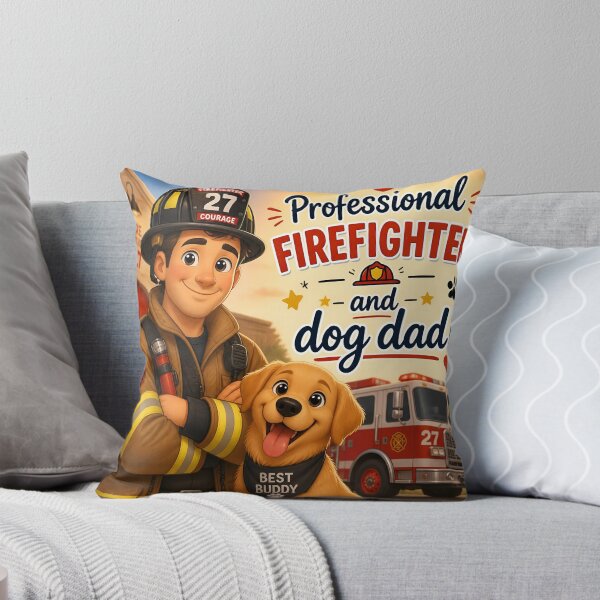 Item preview, Professional Firefighter and Dog Dad — Funny Firefighter Dog Dad Gift Shirt designed and sold by DoggyDayLove.