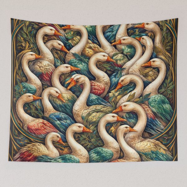 Item preview, Vibrant Gathering of Geese designed and sold by cuprum.