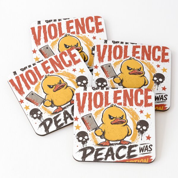 Item preview, I Choose Violence Peace Was Never An Option Angry Duck Meme Dark Humor Quote designed and sold by SkeletonsDanger.