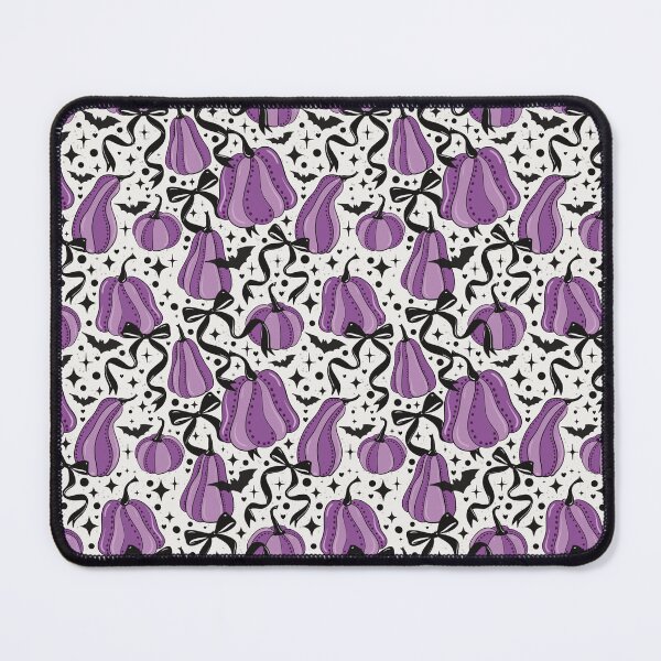 Item preview, Purple Gothic Pumpkin Pattern | Coquette Halloween Bows & Bats | Spooky Cute Seamless Design designed and sold by Sunnyneststudio.
